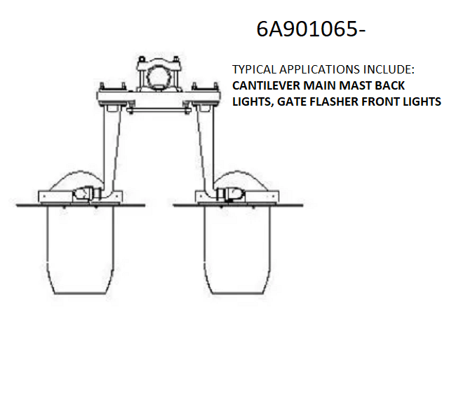 1-WAY JUNCTION BOX CROSSING-ARM ASSEMBLY WITH FLASHERS (STYLE 6A901065)