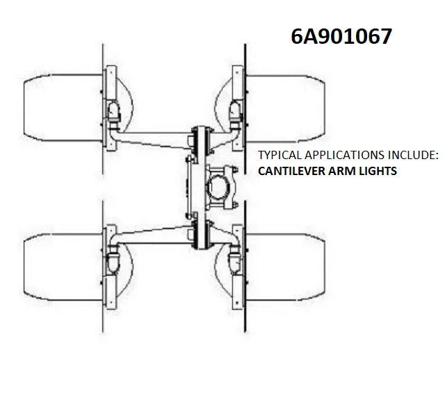 2-WAY JUNCTION BOX CROSSING-ARM ASSEMBLY WITH FLASHERS (STYLE 6A901067)
