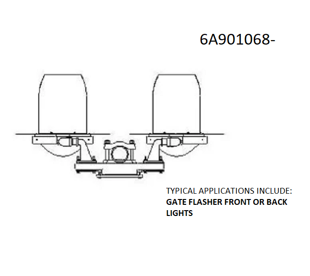 1-WAY JUNCTION BOX CROSSING-ARM ASSEMBLY WITH FLASHERS (STYLE 6A901068)