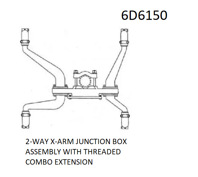 2-WAY JUNCTION BOX CROSSING-ARM ASSEMBLY - NO FLASHERS (STYLE 6D6150)