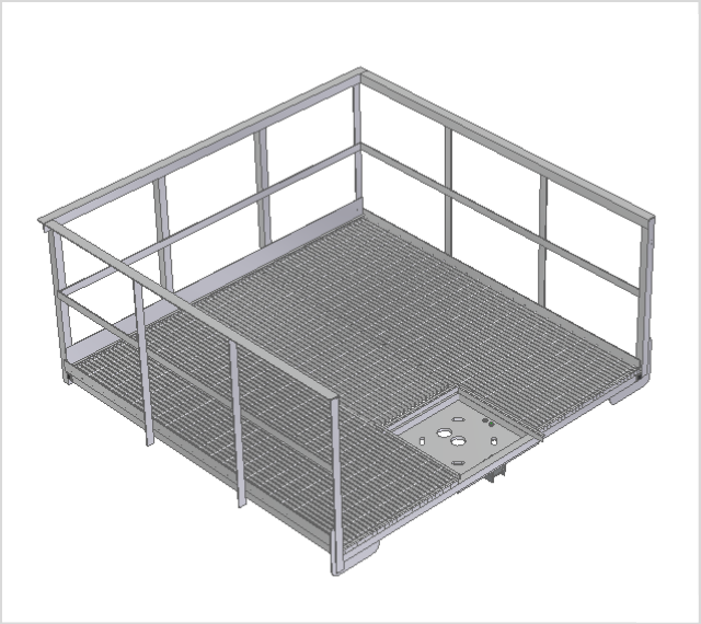 8'X8' ALUM PLATFORM 3 SIDED FOR 11-11-16