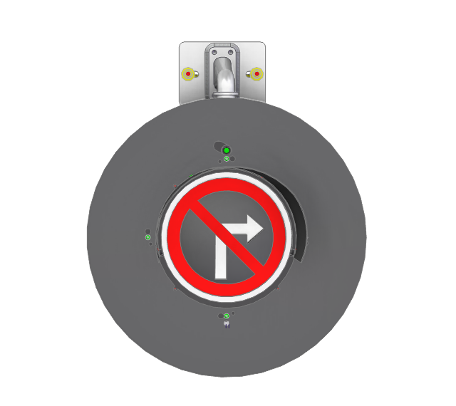 NO RIGHT TURN W/ HOOD & BACKGROUND
