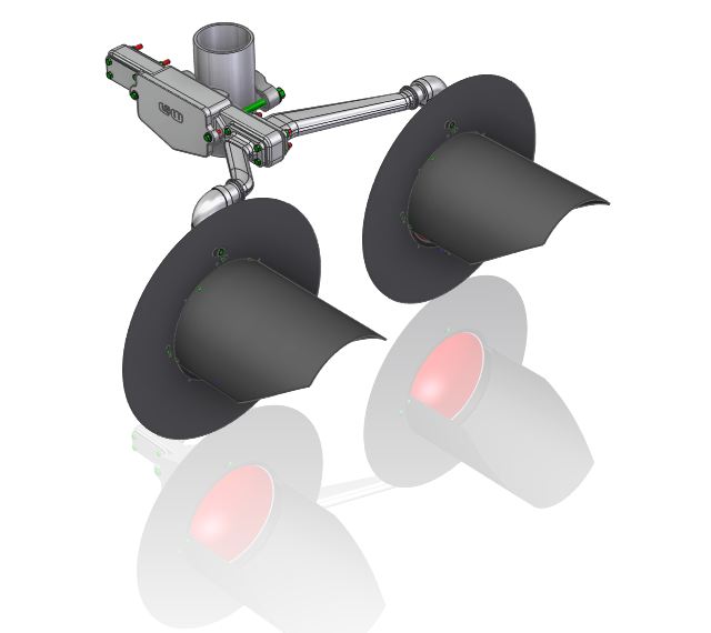 1-WAY JUNCTION BOX CROSSING-ARM ASSEMBLY WITH FLASHERS (STYLE 6A901066)